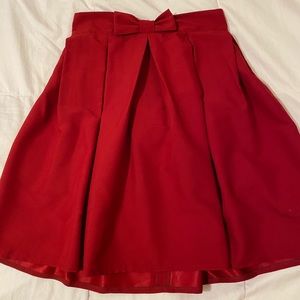 Red A-Line Midi Skirt Size L